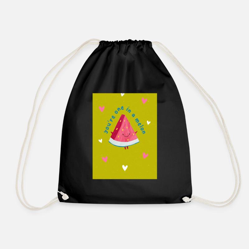 One in a melon - Drawstring Bag - black