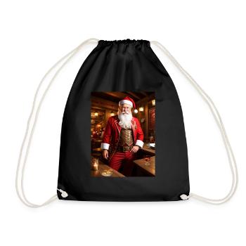 Santa im Pub - Turnbeutel - Schwarz - Vorne