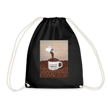 Eine Tasse Kaffee - Turnbeutel - Schwarz - Vorne