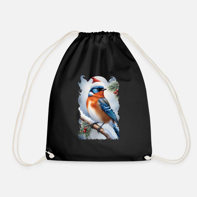 Weihnachtsvogel 7 - Turnbeutel - Schwarz