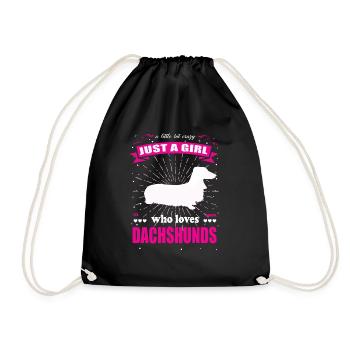 Just a Girl who loves Dackel Outfit - Turnbeutel - Schwarz - Vorne