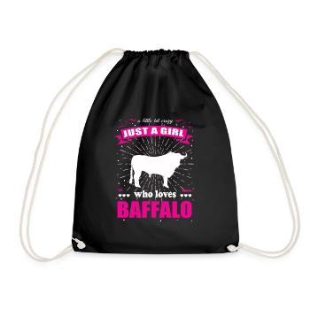 Just a Girl who loves Büffel Outfit - Turnbeutel - Schwarz - Vorne