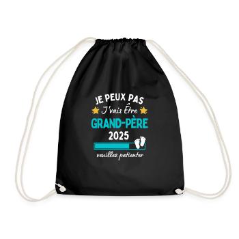 Je peux pas j'vais être Grand-père 2025 Futur Papy - Sac de sport léger - noir - Devant