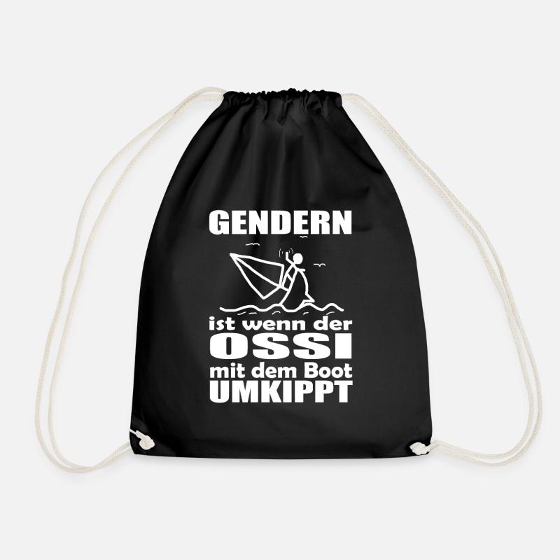 Gendern ist wenn der Ossi mit dem Boot umkippt - Turnbeutel - Schwarz
