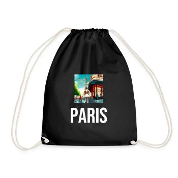 Most beautiful Paris souvenir ever - Drawstring Bag - black - Front