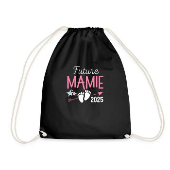 Future Mamie 2025 Cadeau Bientôt Grand-mère - Sac de sport léger - noir - Devant