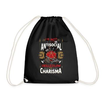 23F 0209 bk - Drawstring Bag - black - Front