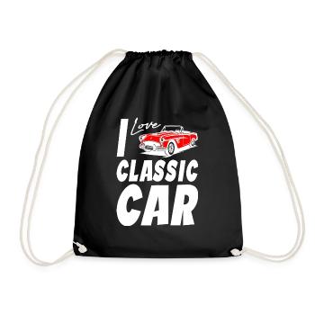 J’aime les voitures classiques - Sac de sport léger - noir - Devant