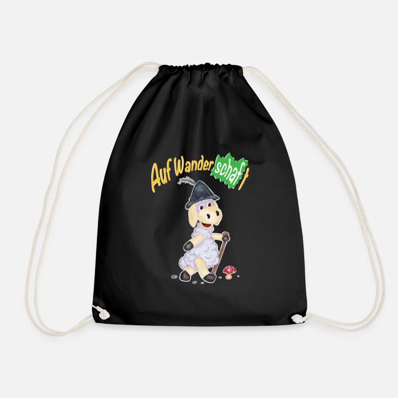 Wandering Sheep - Drawstring Bag - black