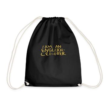 Geschenkidee für deutschen Englischlehrer - Turnbeutel - Schwarz - Vorne