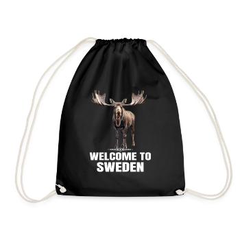 Schweden Schwedischer Elch bestes Tier Geweih Hirsch Hirsch - Turnbeutel - Schwarz - Vorne