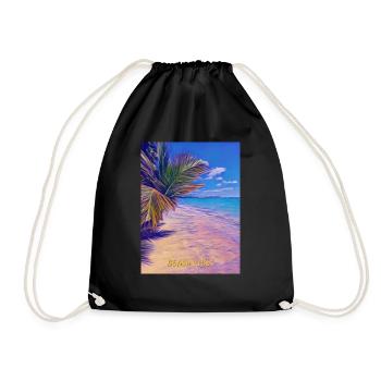 Beach vibes - Drawstring Bag - black - Front