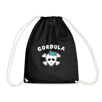 Piratin Cordula Design für Mädchen und Frauen - Turnbeutel - Schwarz - Vorne