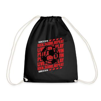 Words of Soccer - Drawstring Bag - black - Front