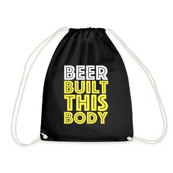 Beer built this body | BBQ, Party - Drawstring Bag - black - Front