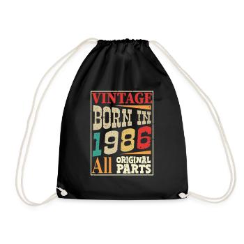 Vintage born in 1986 - Original parts - Drawstring Bag - black - Front