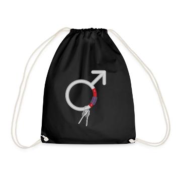 Carabiner Male - Drawstring Bag - black - Front
