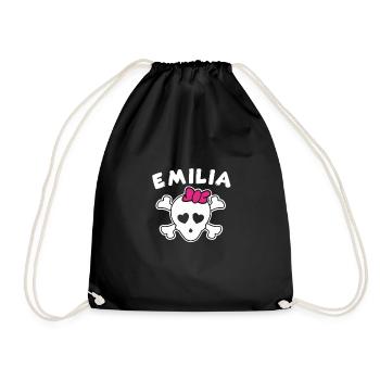 Piratin Emilia Design für Mädchen und Frauen - Turnbeutel - Schwarz - Vorne