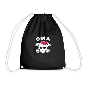 Piratin Gina Design für Mädchen und Frauen - Turnbeutel - Schwarz - Vorne