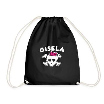 Piratin Gisela Design für Mädchen und Frauen - Turnbeutel - Schwarz - Vorne