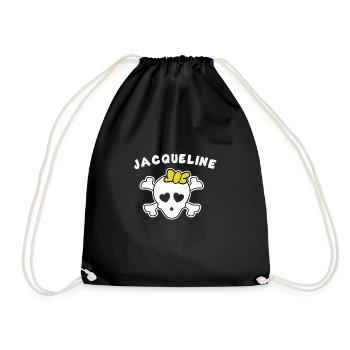 Piratin Jacqueline Design für Mädchen und Frauen - Turnbeutel - Schwarz - Vorne