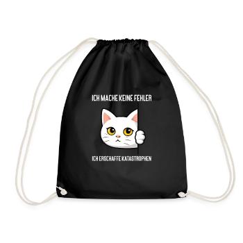 Katze Katzen Katzenliebhaber Lustige Katze Kater - Turnbeutel - Schwarz - Vorne