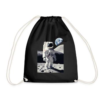 Astronaut auf dem Mond - Turnbeutel - Schwarz - Vorne