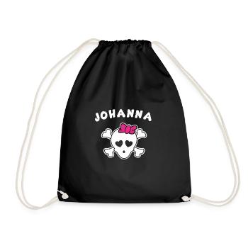 Pirate Johanna Design for Girls and Women - Drawstring Bag - black - Front