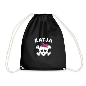 Pirate Katja Design for girls and women - Drawstring Bag - black - Front