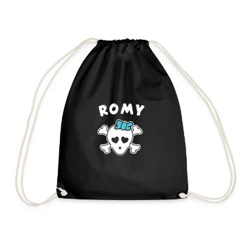 Piratin Romy Design für Mädchen und Frauen - Turnbeutel - Schwarz - Vorne