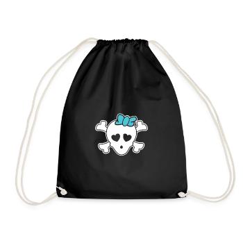 Mariée pirate avec nœud de cheveux bleu - Sac de sport léger - noir - Devant