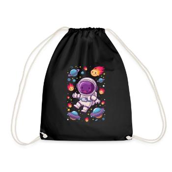 Aventure spatiale avec un astronaute drôle - Sac de sport léger - noir - Devant