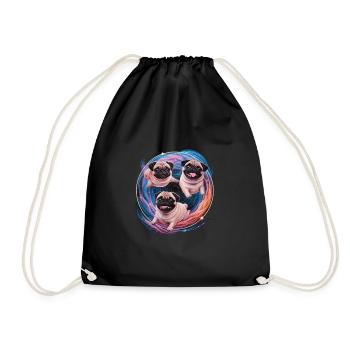 Aventure du carlin de l’espace - Galactic Friends - Sac de sport léger - noir - Devant