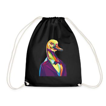 Mr duck - Drawstring Bag - black - Front