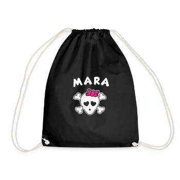 Piratin Mara Design für Mädchen und Frauen - Turnbeutel - Schwarz - Vorne