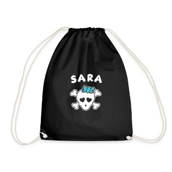 Pirate Sara Design for Girls and Women - Drawstring Bag - black - Front