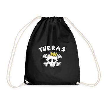 Piratin Theresa Design für Mädchen und Frauen - Turnbeutel - Schwarz - Vorne