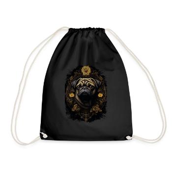 Cute Pug - Drawstring Bag - black - Front