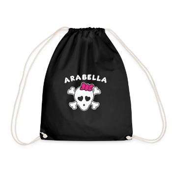 Pirate Arabella Design for Girls and Women - Drawstring Bag - black - Front