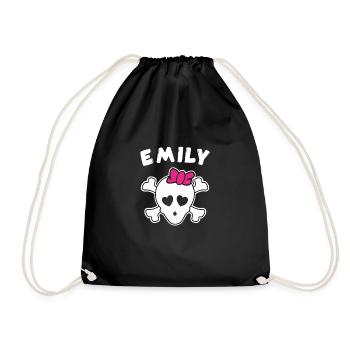 Pirate Emily Design for Girls and Women - Drawstring Bag - black - Front