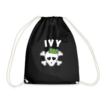 Piratin Ivy Design für Mädchen und Frauen - Turnbeutel - Schwarz - Vorne