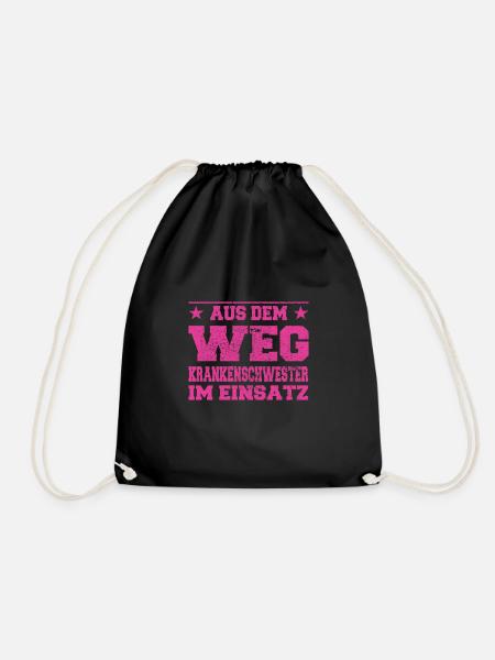Aus dem Weg Krankenschwester im Einsatz Design - Turnbeutel - Schwarz