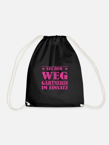 Aus dem Weg Gärtnerin im Einsatz Design - Turnbeutel - Schwarz