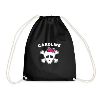 Pirate Caroline Design for Girls and Women - Drawstring Bag - black - Front