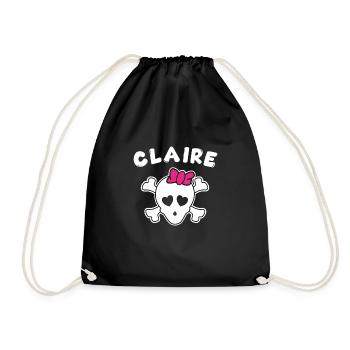 Pirate Claire Design pour les filles et les femmes - Sac de sport léger - noir - Devant