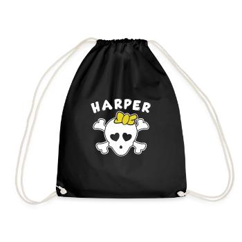 Pirate Harper Design for Girls and Women - Drawstring Bag - black - Front