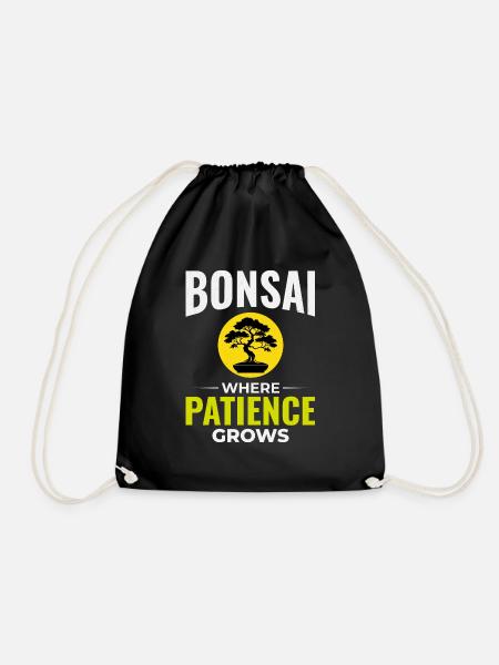 Japanese Bonsai Gardener Tree Collector Gardening - Drawstring Bag - black