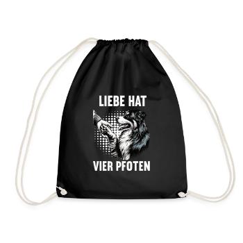 Liebe hat Vier Pfoten Australian Shepherd Aussie - Turnbeutel - Schwarz - Vorne