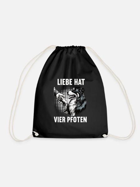 Liebe hat Vier Pfoten Australian Shepherd Aussie - Turnbeutel - Schwarz