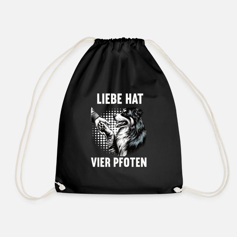 Liebe hat Vier Pfoten Australian Shepherd Aussie - Turnbeutel - Schwarz